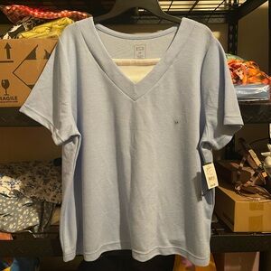 Hasting & Smith Light Blue V-Neck Short Sleeve Top – Size 2X
